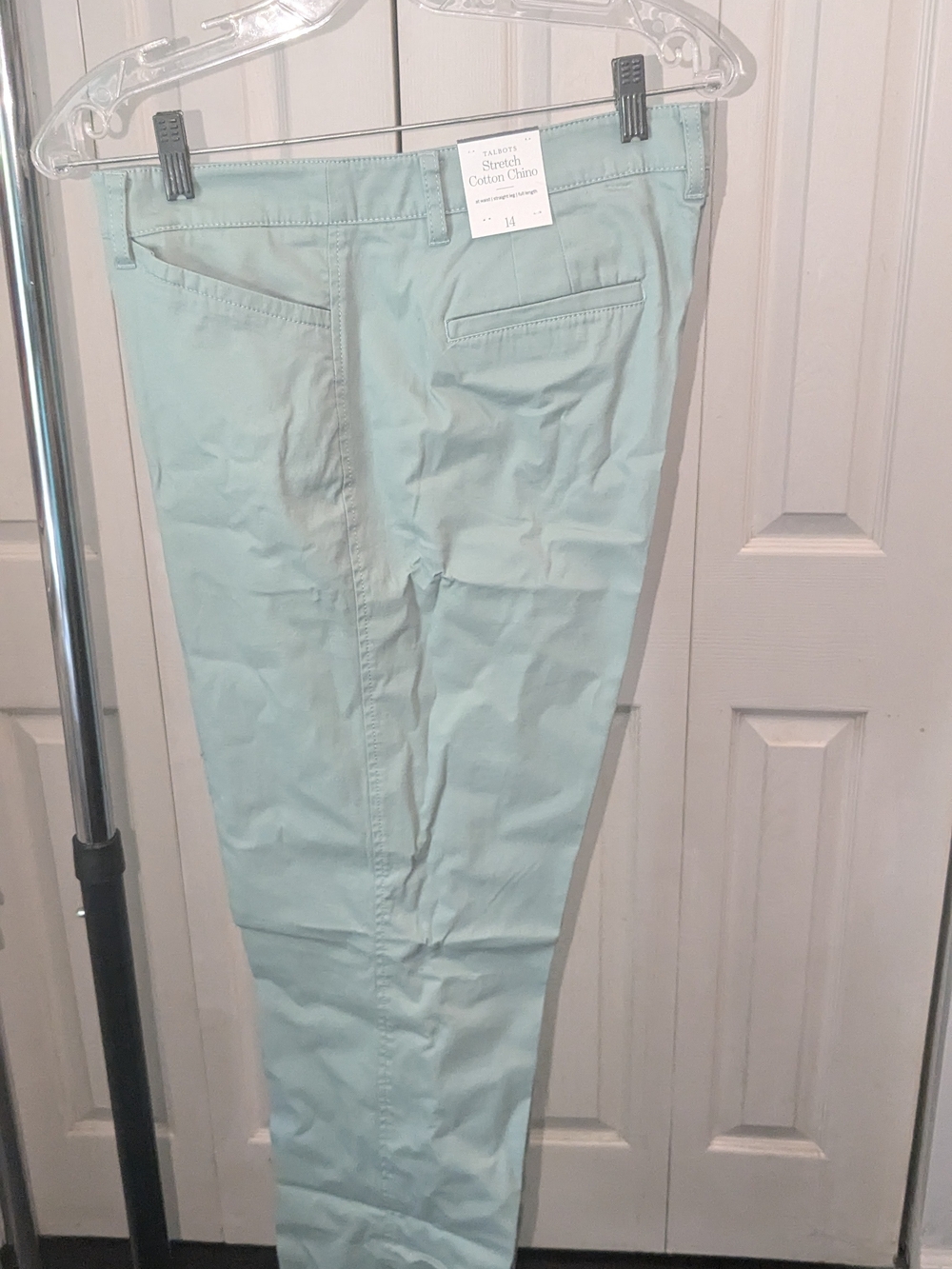 (NWT) Talbots Stretch Cotton Chino Pants - Light Mint Green